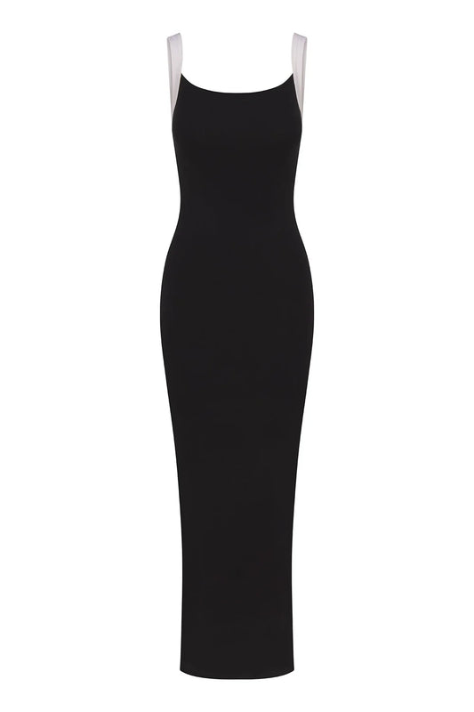 Contrast Strap Maxi Tank Dress