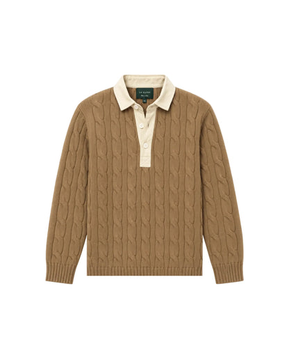 Cable Knit Rugby (Camel)
