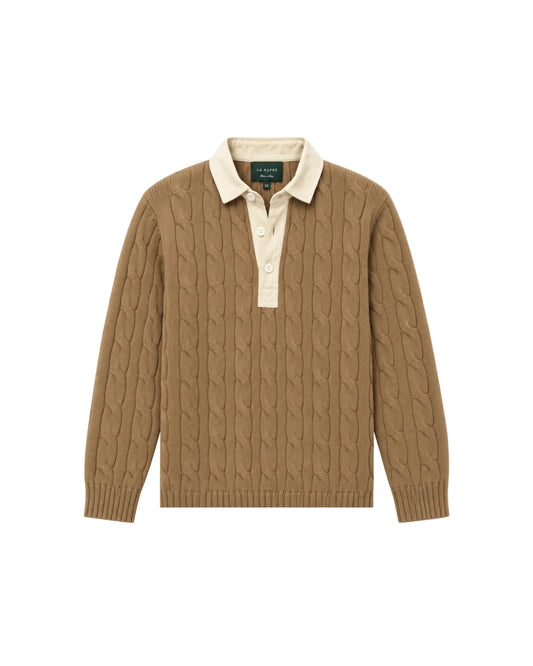 Cable Knit Rugby (Camel)
