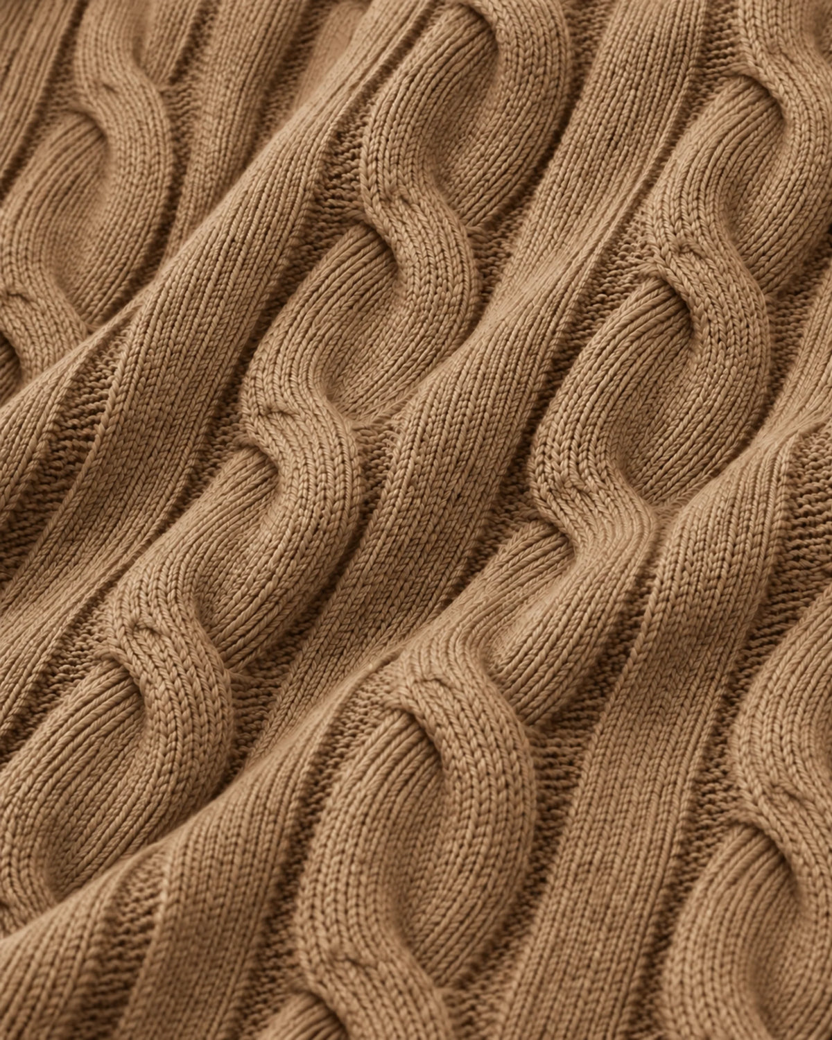 Cable Knit Rugby (Camel)