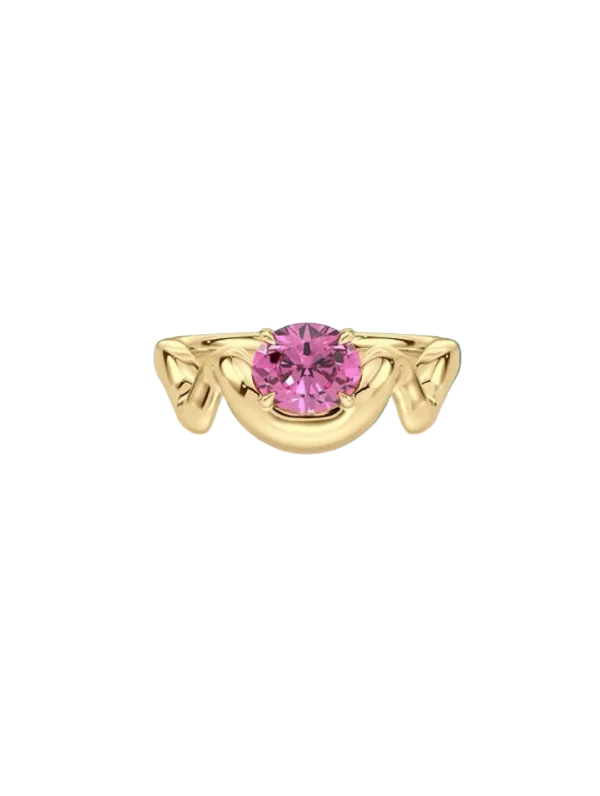 Flow Pinky Pink Sapphire Ring