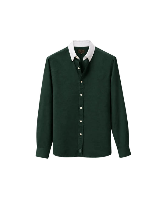 Classic Contrast Collar Oxford Shirt (Green)