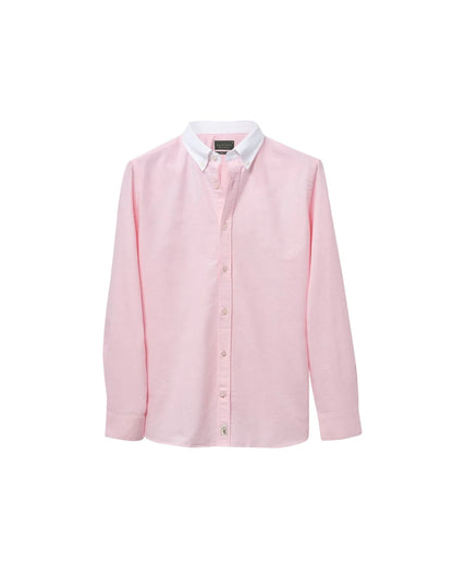 Classic Contrast Collar Oxford Shirt (Pink)