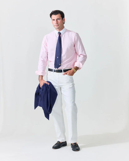 Classic Contrast Collar Oxford Shirt (Pink)