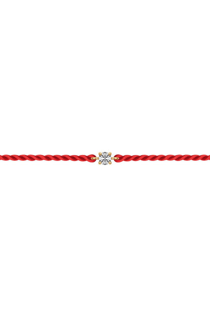14K Lucky Diamond Silk Bracelet (Red)