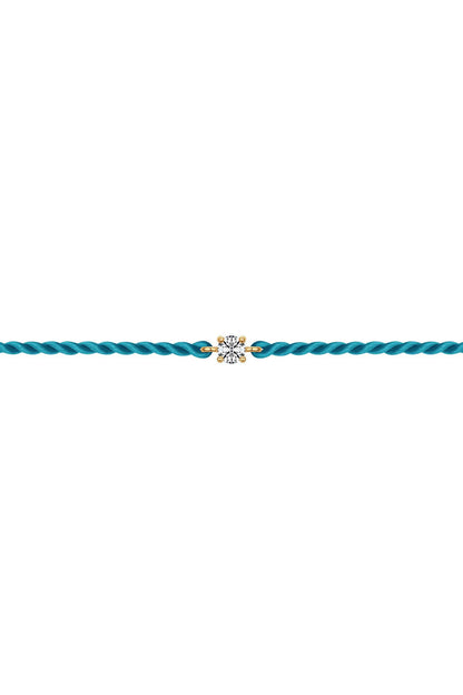 14K Lucky Diamond Silk Bracelet (Bluegreen)