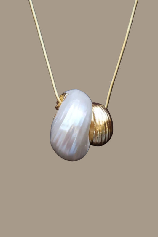 Mop Wave Woven Necklace