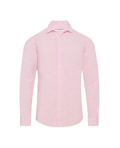 Giles Linen Shirt (Pale Pink And White)