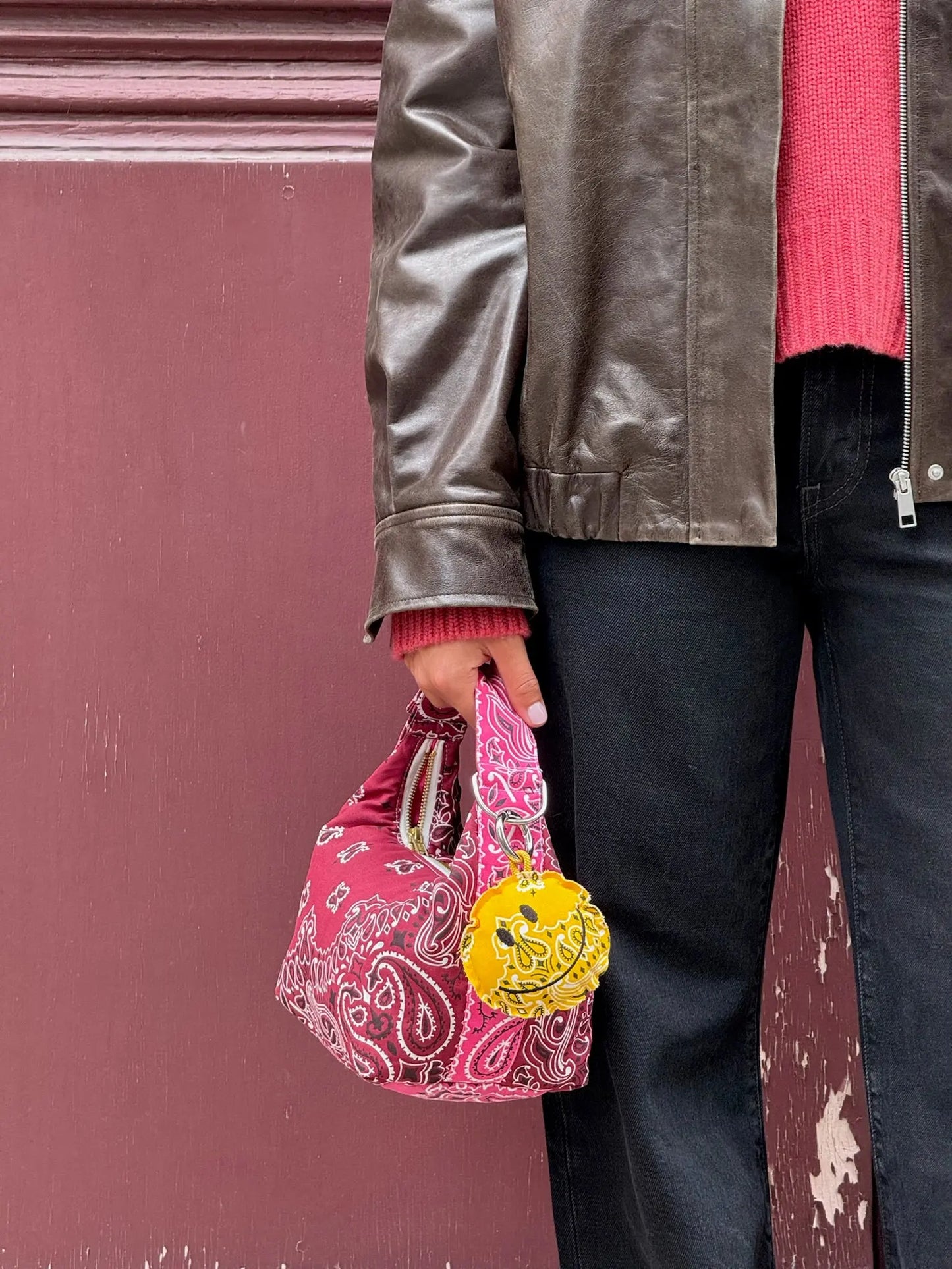 Mini Sac Berlingot Hobo Bag (Bordeaux/Fuchsia)