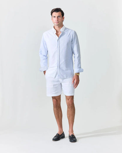 "Le Fun" Oxford Shirt blue & white stripe)