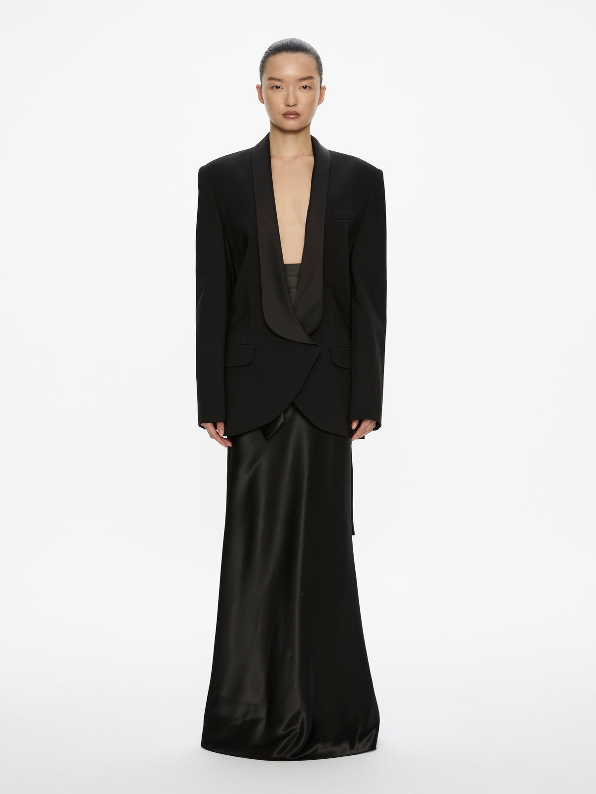 Tuxedo Contrast Wool Blazer