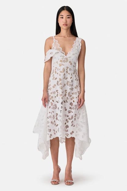 Eyelet Laced Midi Dress