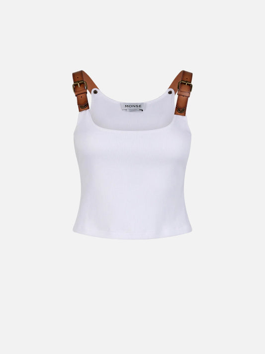 Leather Harness Tank Top