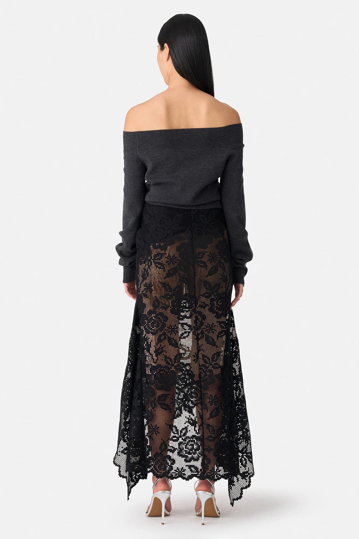 Combo Waistband Lace Skirt