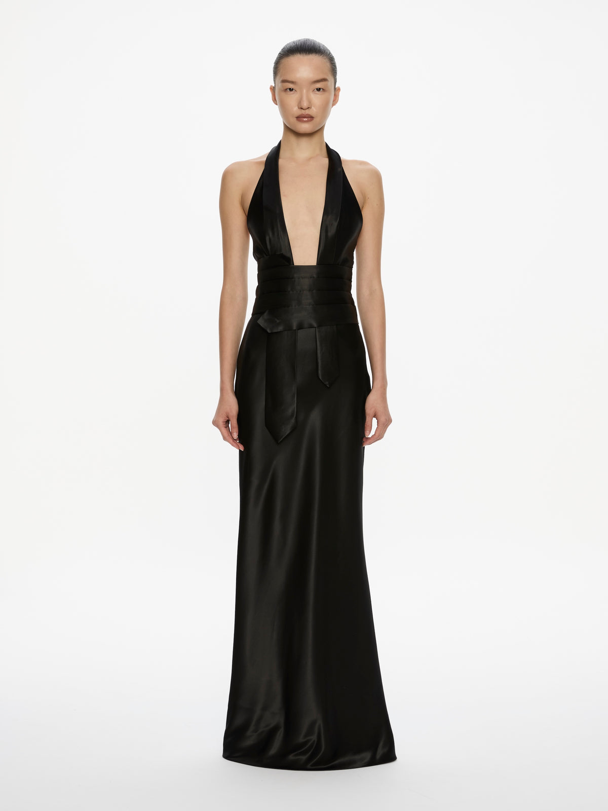 Reyer Satin Tie Gown