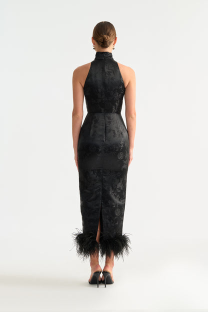 Jill Feather Trim Dress