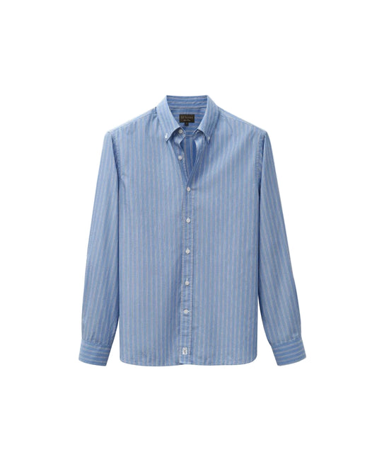 Retro Blue Stripe Poplin Shirt