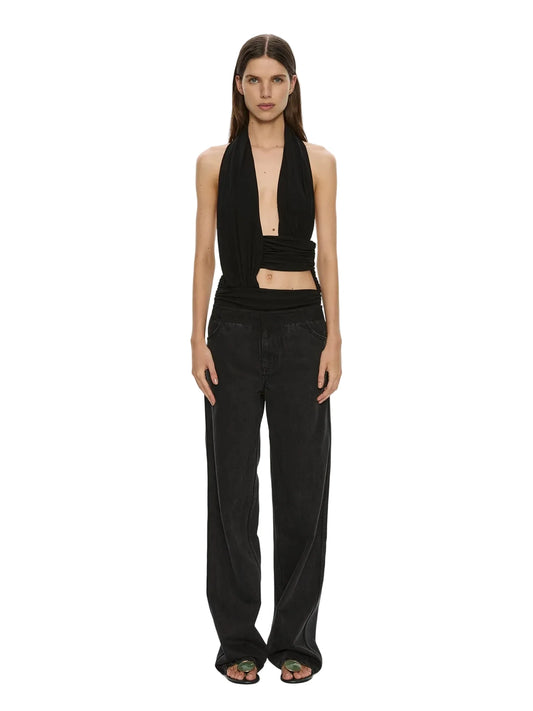 Draped Cummerbund Jersey Top