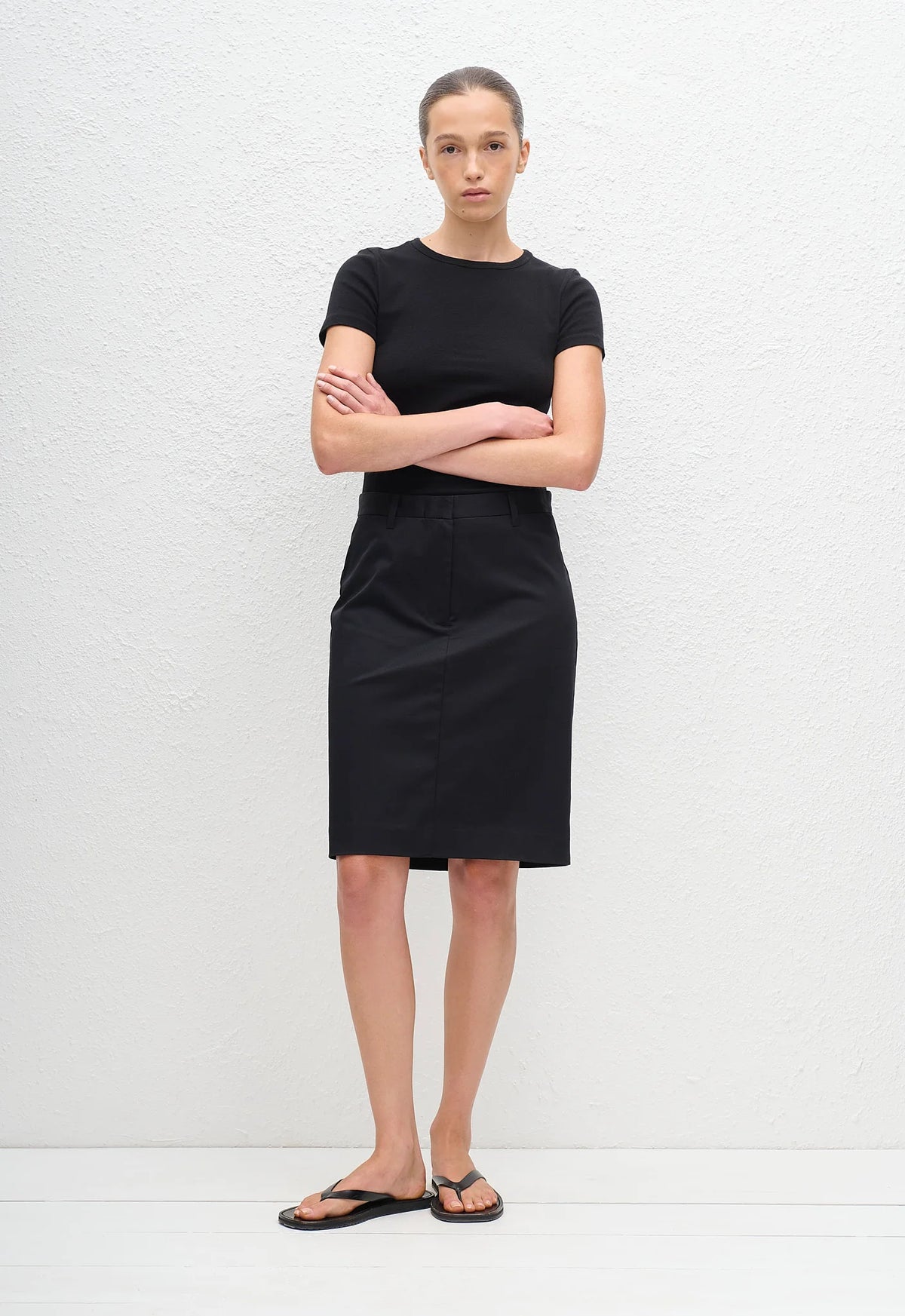 Twill Pencil Skirt