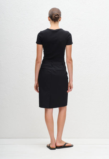 Twill Pencil Skirt