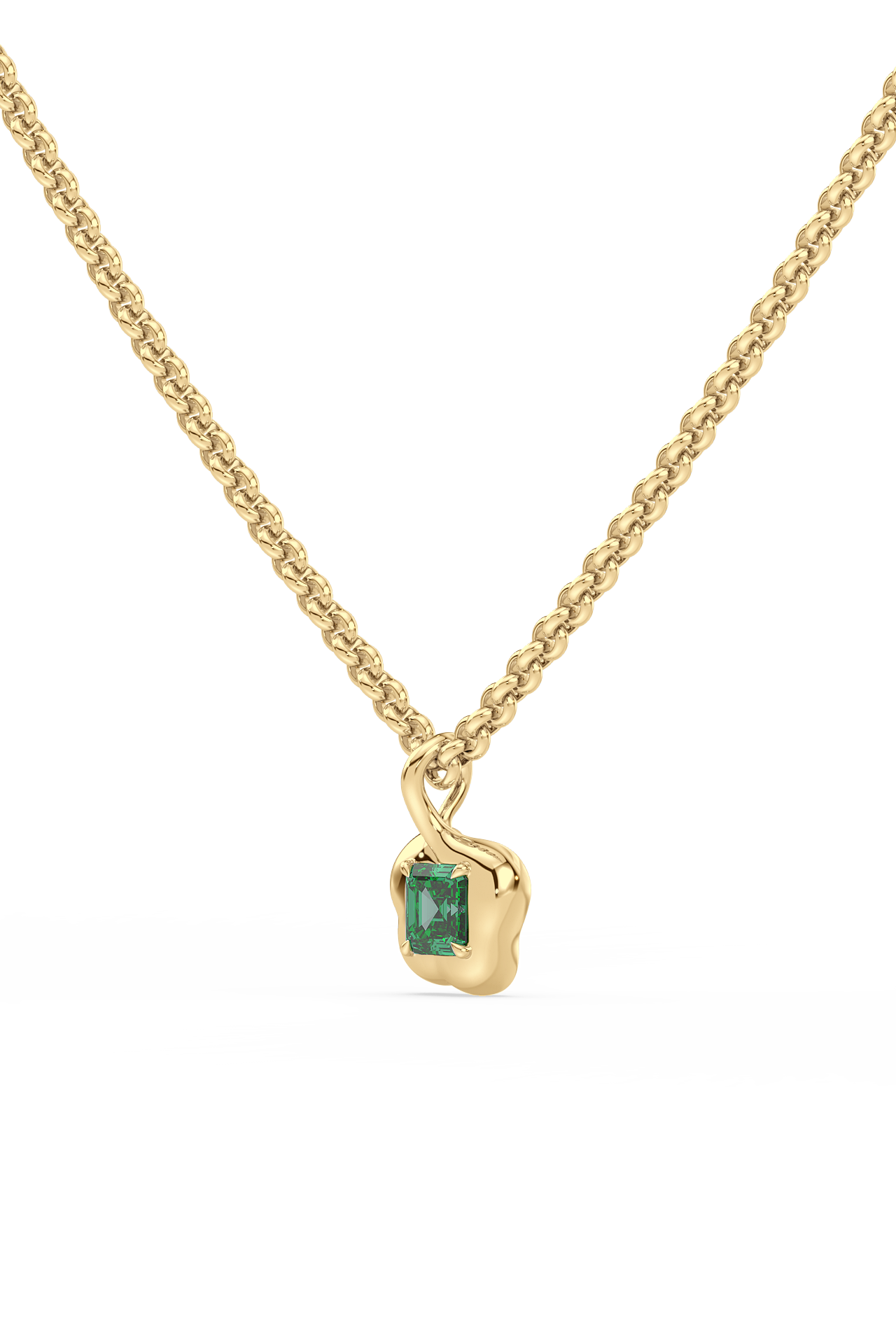 UNDULA - emerald drop pendant