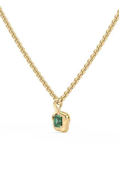 UNDULA - emerald drop pendant