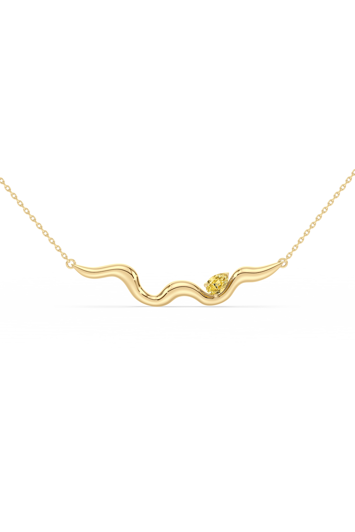 UNDULA - yellow pear-shaped diamond pendant