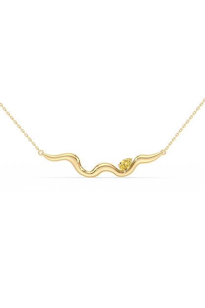 UNDULA - yellow pear-shaped diamond pendant