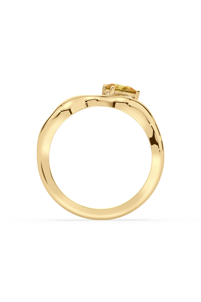 UNDULA - yellow pear-shaped diamond ring