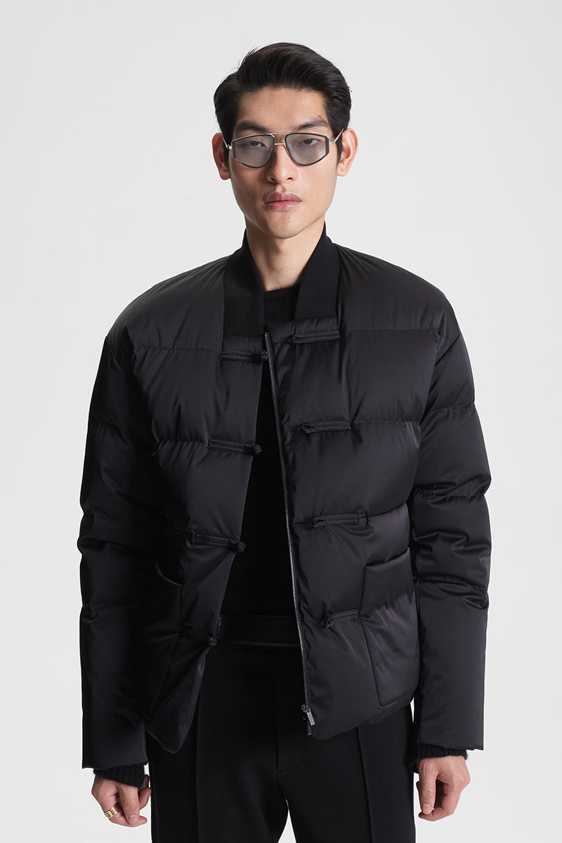 Black Chinese down jacket