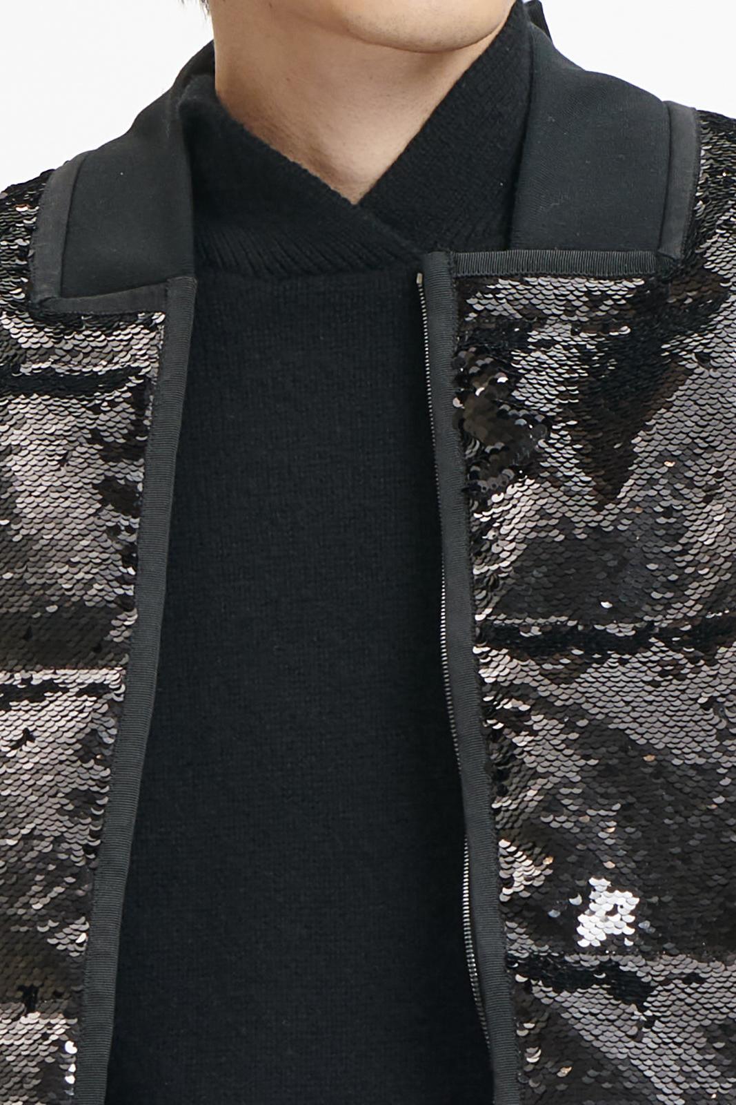 Black Sequin Padded Jacket