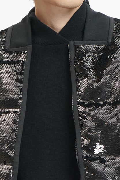 Black Sequin Padded Jacket