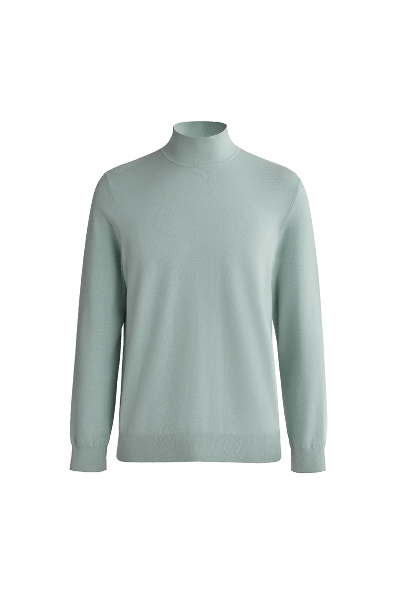 Green mock neck sweater