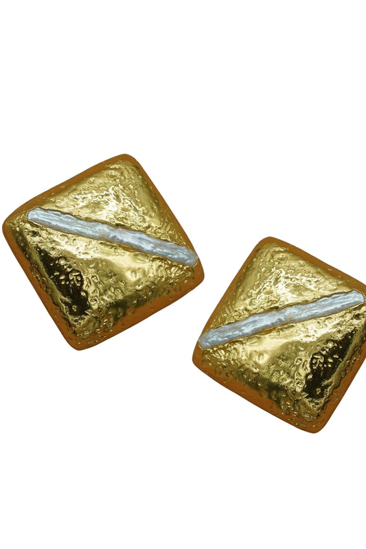 Rec Birch Pearl Earrings