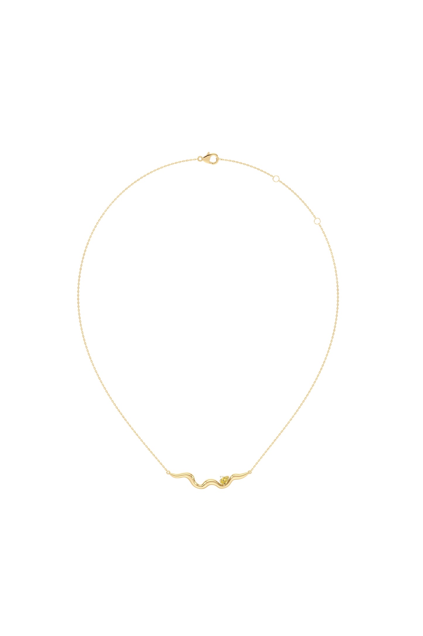 UNDULA - yellow pear-shaped diamond pendant