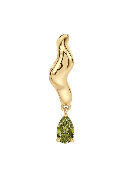 UNDULA - fancy colored diamond sleeper earring (green)