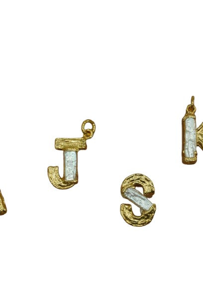 Birch Pearl Alphabet Necklace - J