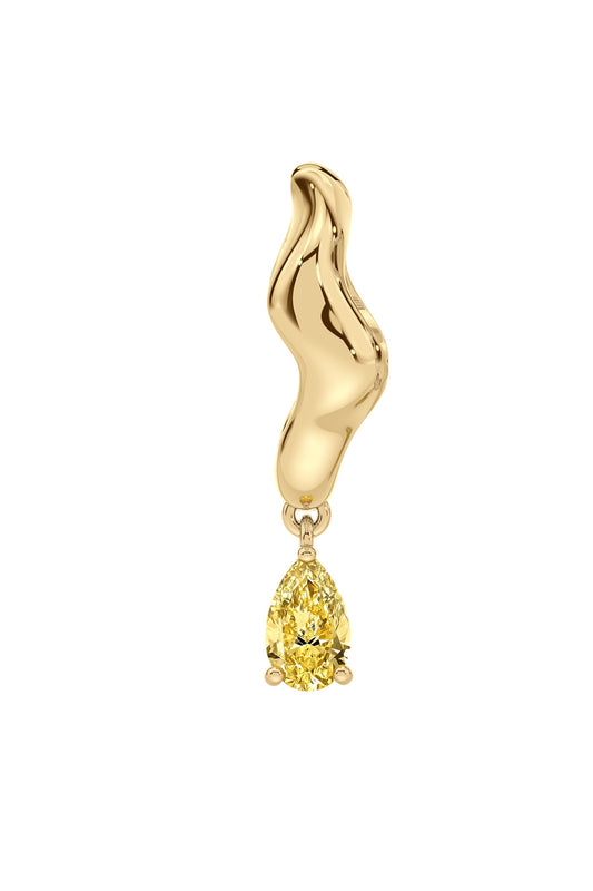 UNDULA - fancy colored diamond sleeper earring (yellow)