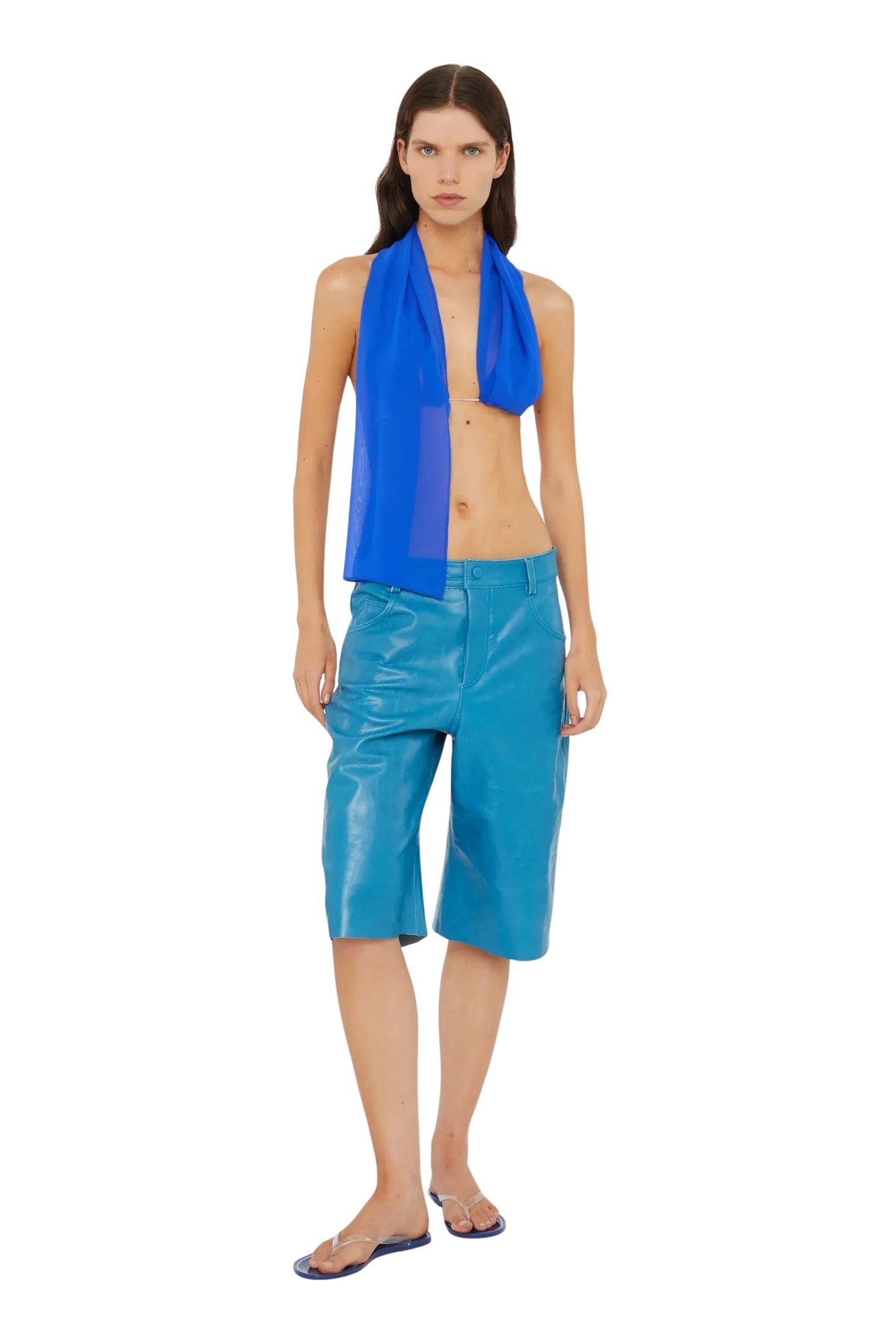 Silk Scarf Chain Bra Top