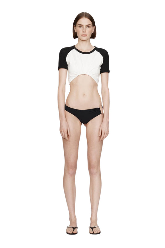 Tucked Ringer Jersey Knit Tee