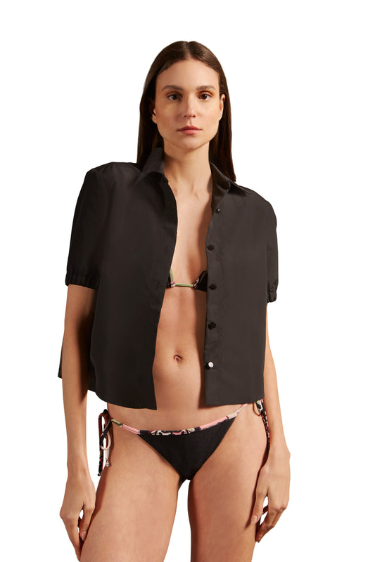 Solid Inamorata Cropped Shirt