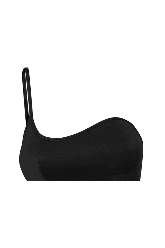 Sculpted Neckline Bikini Top (Black)