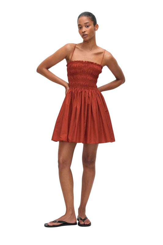 Shirred Bodice Mini Dress