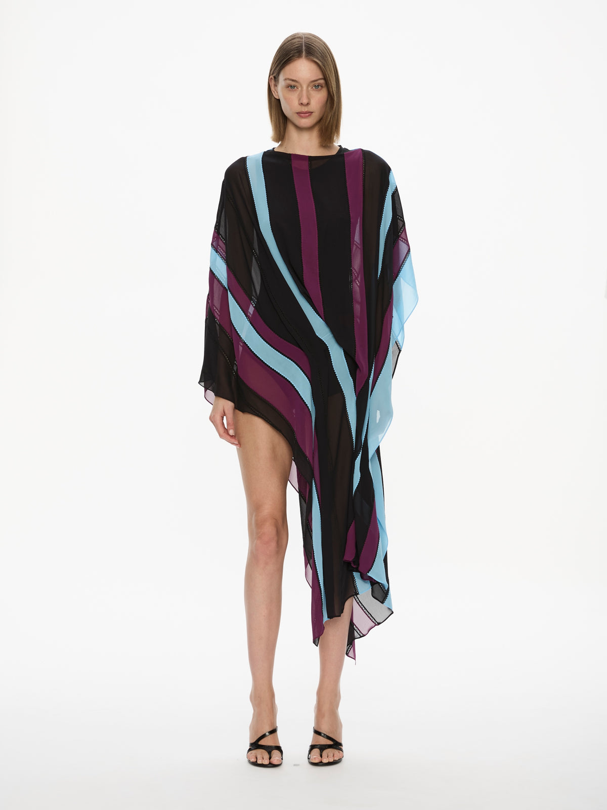 Vin Panelled Picot Silk Belted Dress